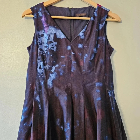 Adolfo Dominguez Tie Dye Artistic Boho Midi Feminine Multicolor Cotton Dress 6. - Picture 5 of 16